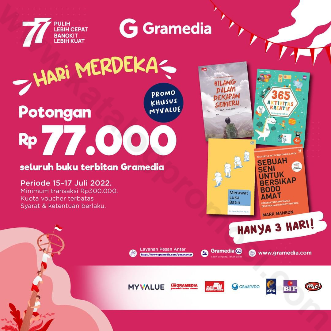 GRAMEDIA Promo HARI MERDEKA - POTONGAN Rp 77.000 Untuk Seluruh Buku ...