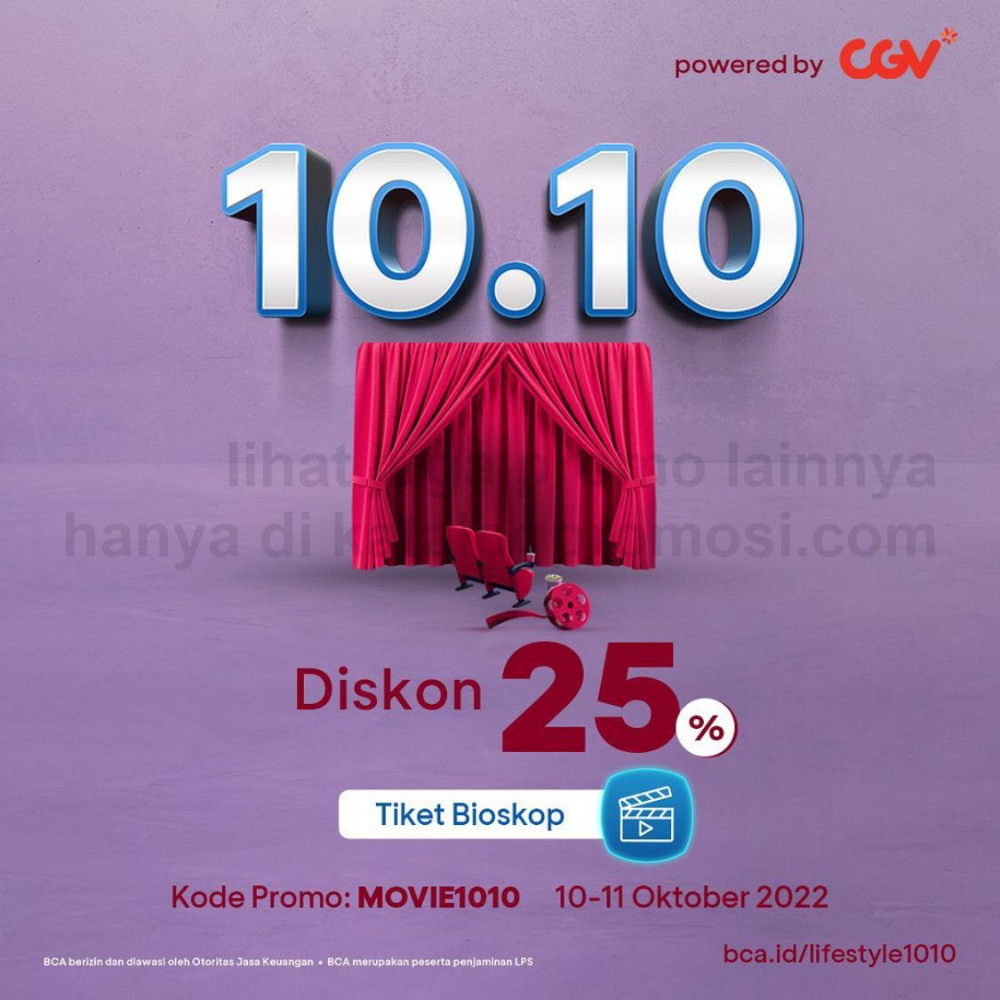 Promo CGV Cinema Diskon 25% Tiket Nonton buat pengguna Lifestye di Mobile BCA!