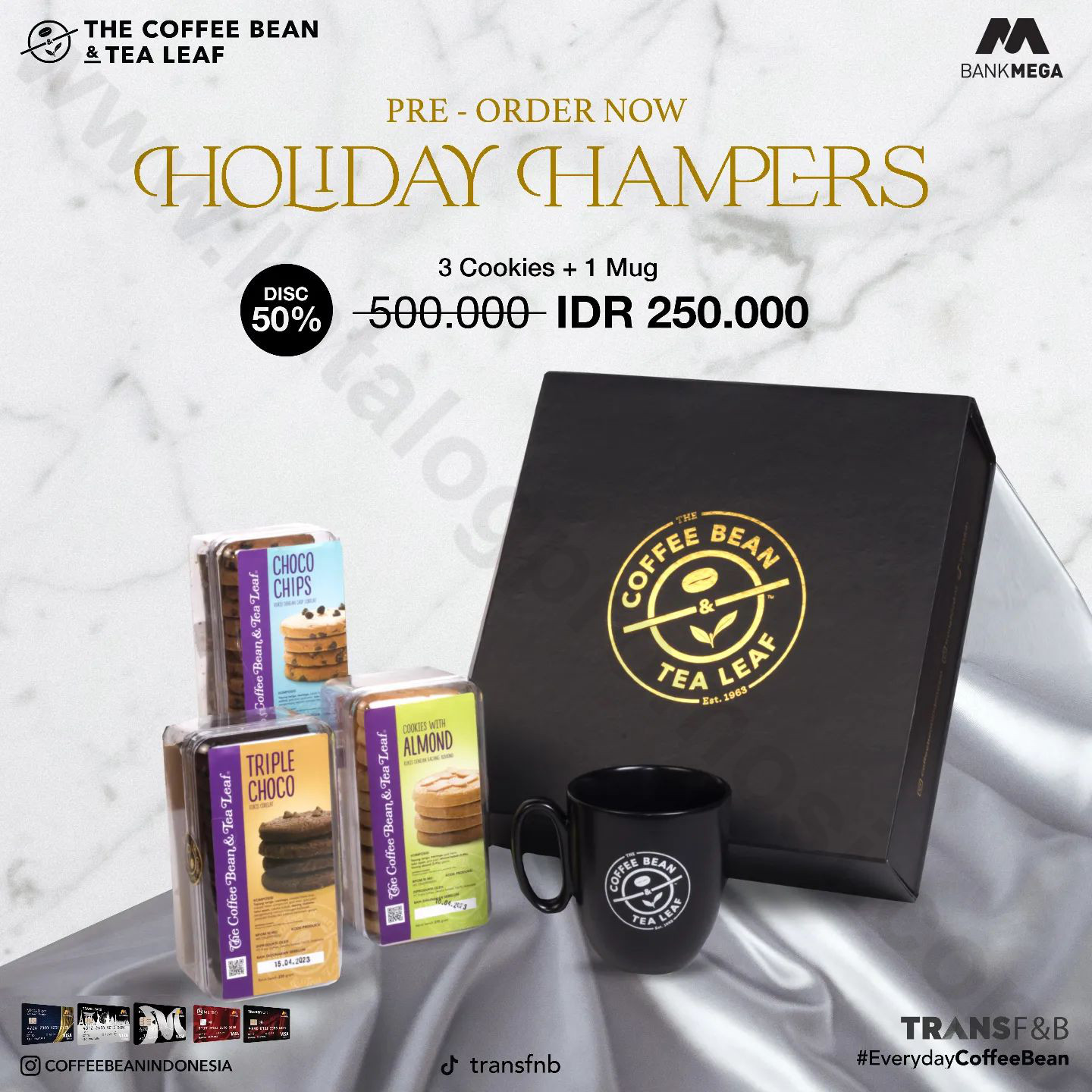 THE COFFEE BEAN Promo DISKON 50 untuk PreOrder Holiday Hampers dengan