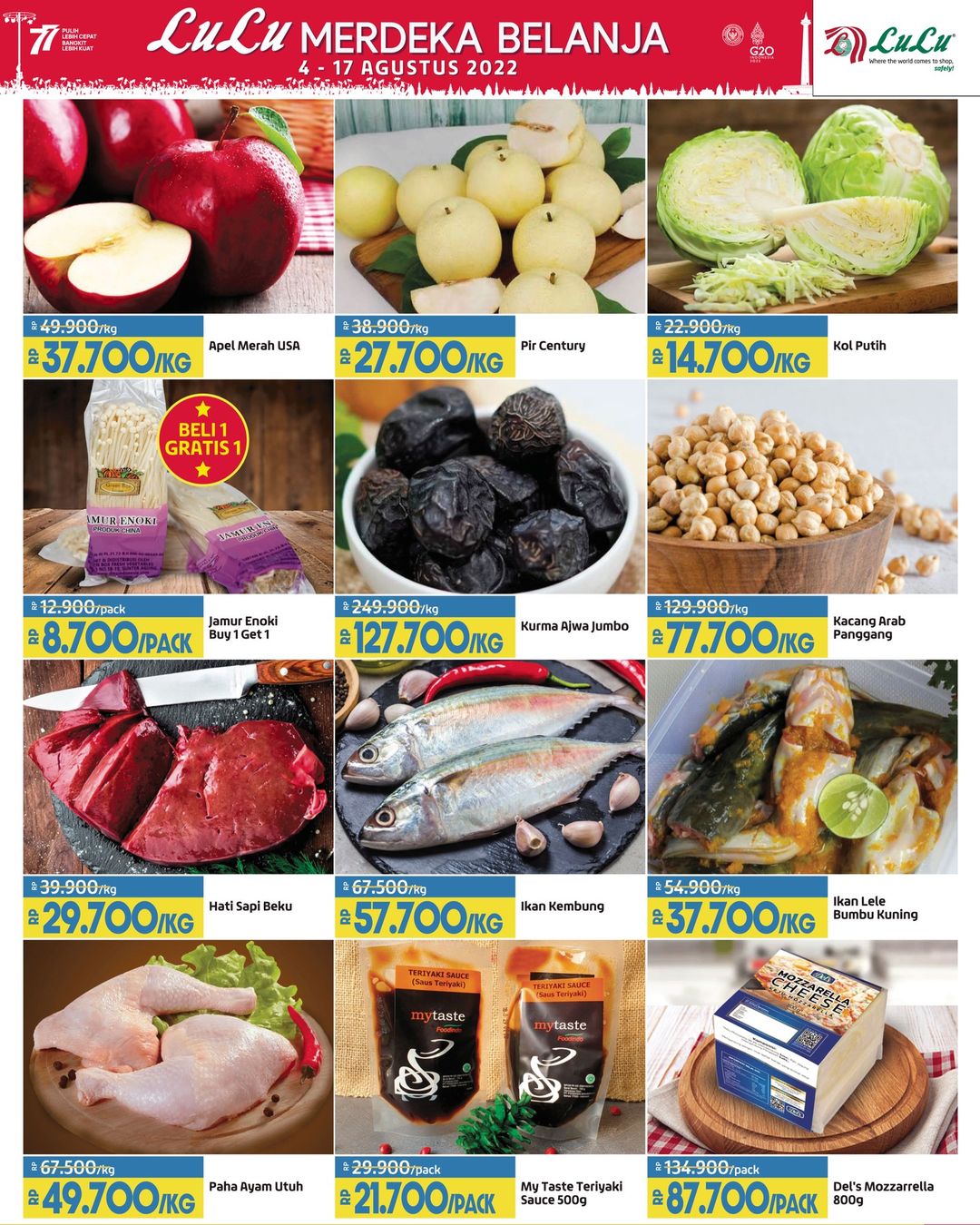 Katalog LuLu Hypermarket & Department Store MERDEKA BELANJA! Belanja hemat HINGGA 50% periode 04-17 AGUSTUS 2022
