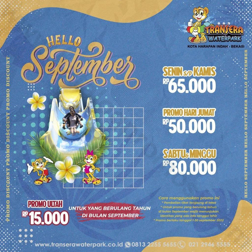 TRANSERA WATERPARK BEKASI Promo HELLO SEPTEMBER – TIKET MASUK Mulai Rp ...