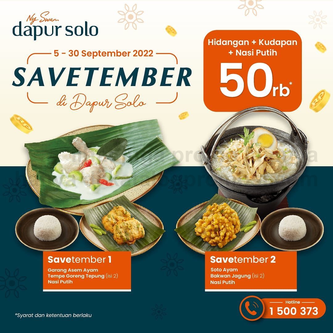 DAPUR SOLO Promo Paket SAVEtember - Paket hemat dengan menu komplit cuma 50RIBU