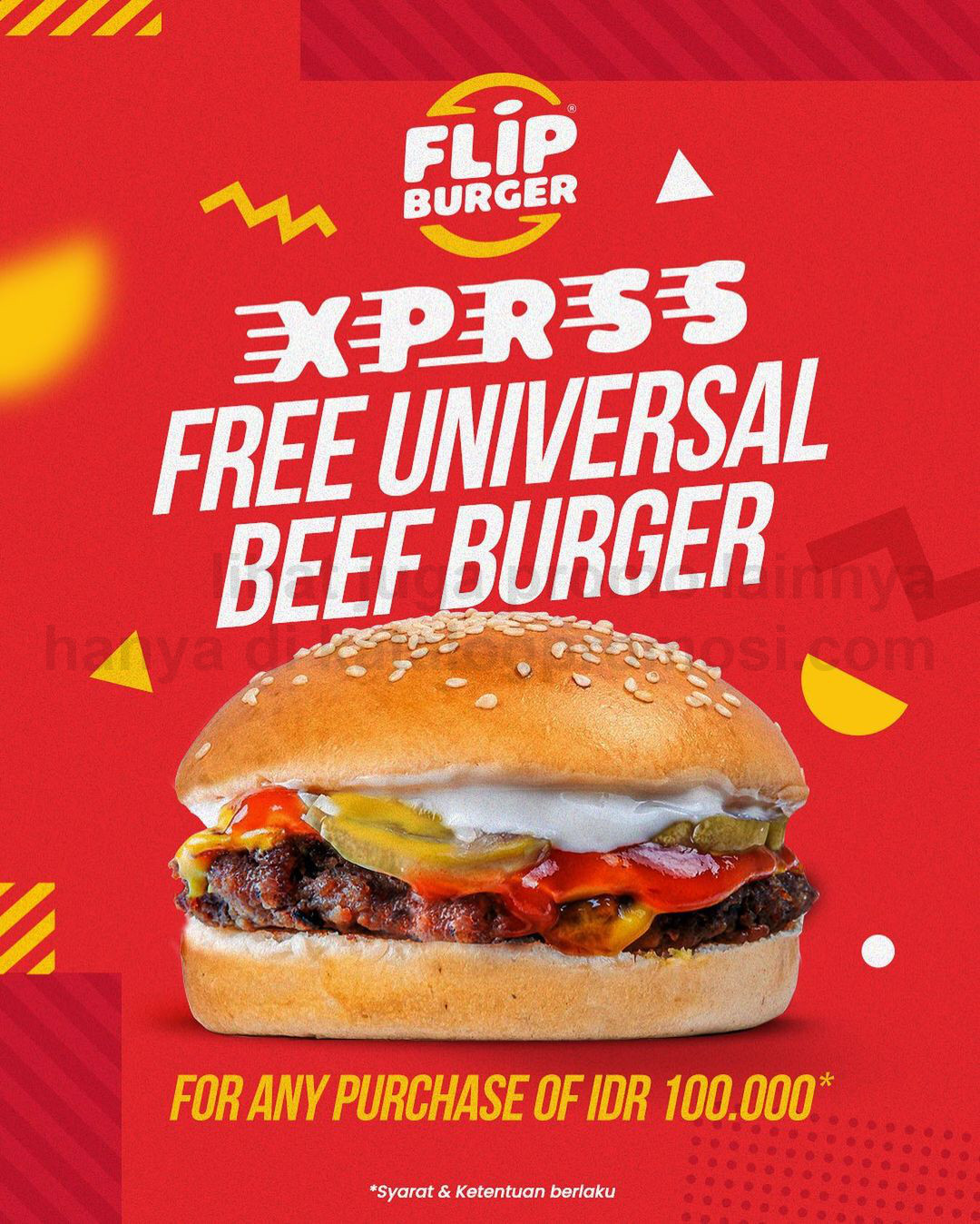 Promo FLIP BURGER GRATIS Universal Beef Burger