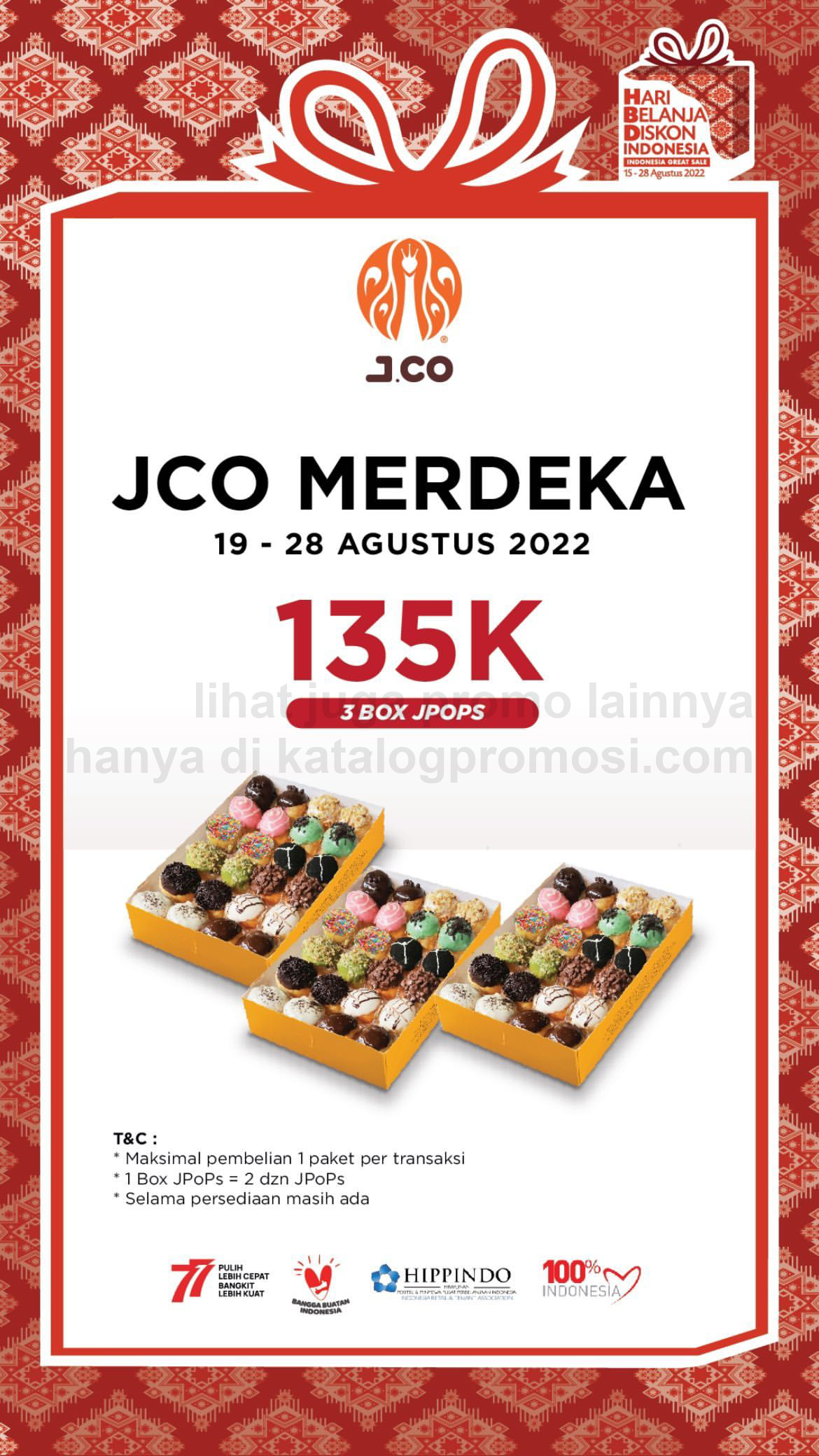 PROMO JCO MERDEKA Weekly Promotion - PAKET 3 BOX JPOPS hanya Rp. 135RIBU
