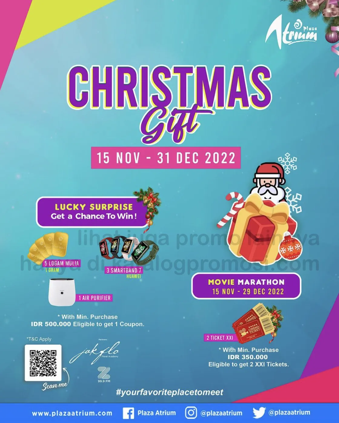 PLAZA ATRIUM CHRISTMAS GIFT khusus untuk pemegang Passcard Member! mulai tanggal 15 November - 31 Desember 2022