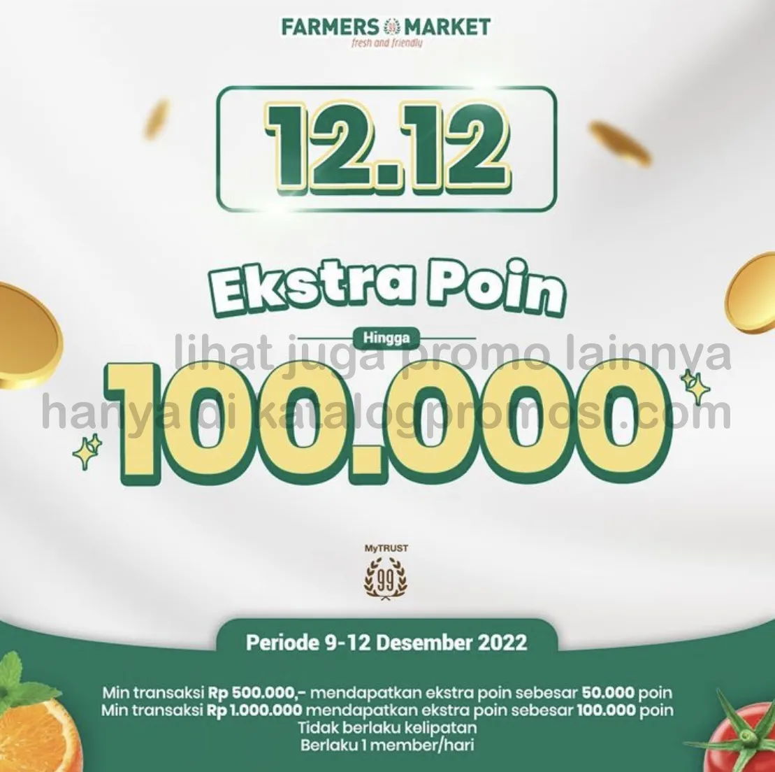 Promo FARMERS MARKET SPESIAL 12.12 - Dapatkan Ekstra 100.000 poin