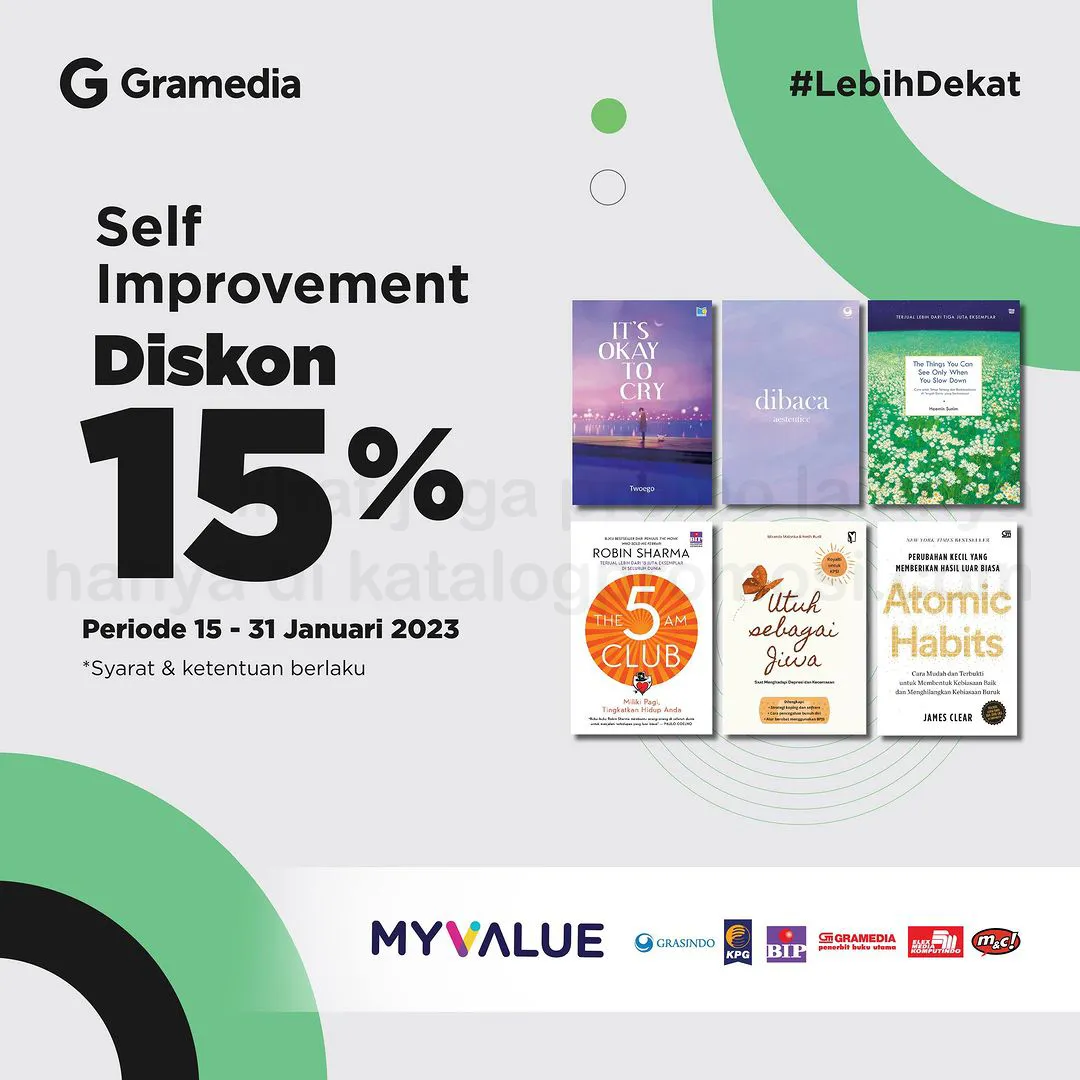 Promo GRAMEDIA DISKON 15% untuk pembelian buku self-improvement