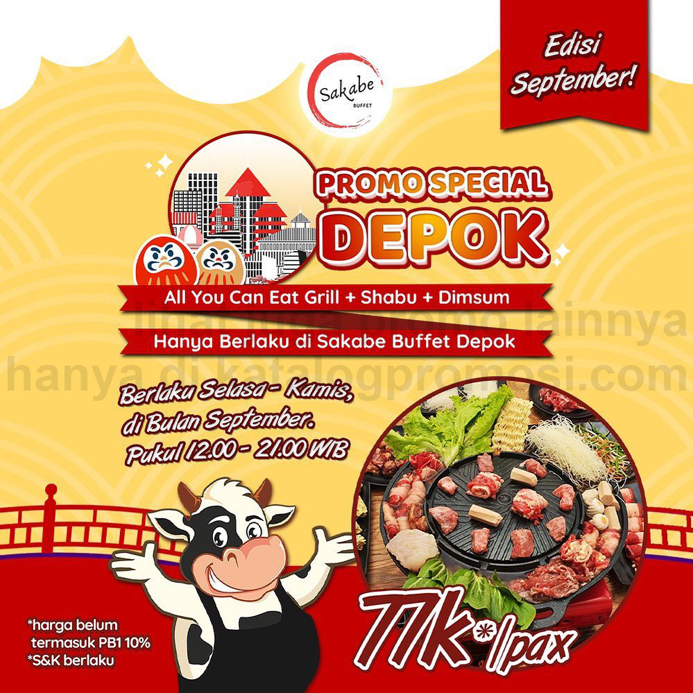 Promo Sakabe Buffet Depok Paket All You Can Grill + Shabu + Dimsum cuma Rp. 77.000