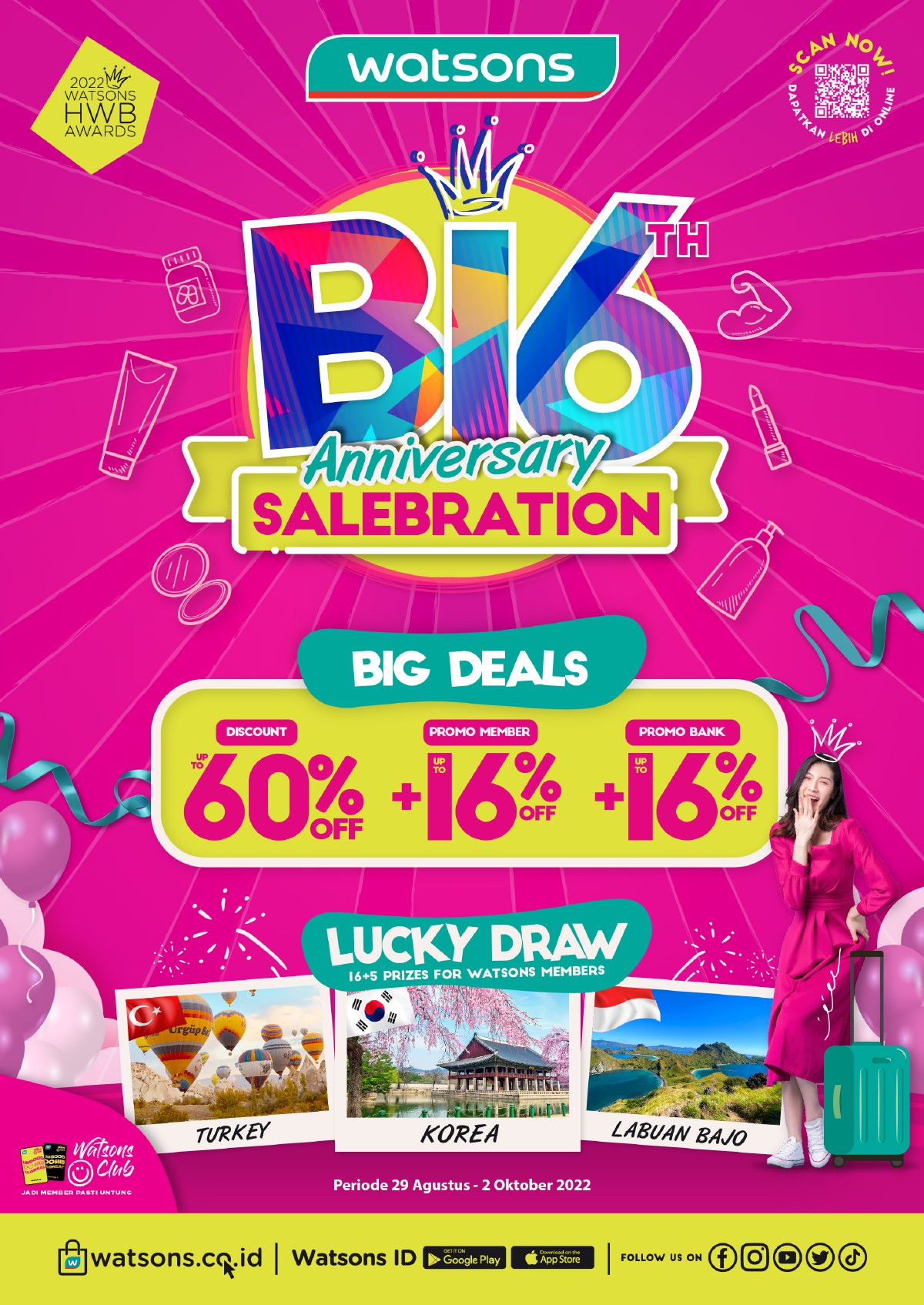 Katalog Belanja Watsons Terbaru - 16th ANNIVERSARY | Discount Up to 60% on your favorite products