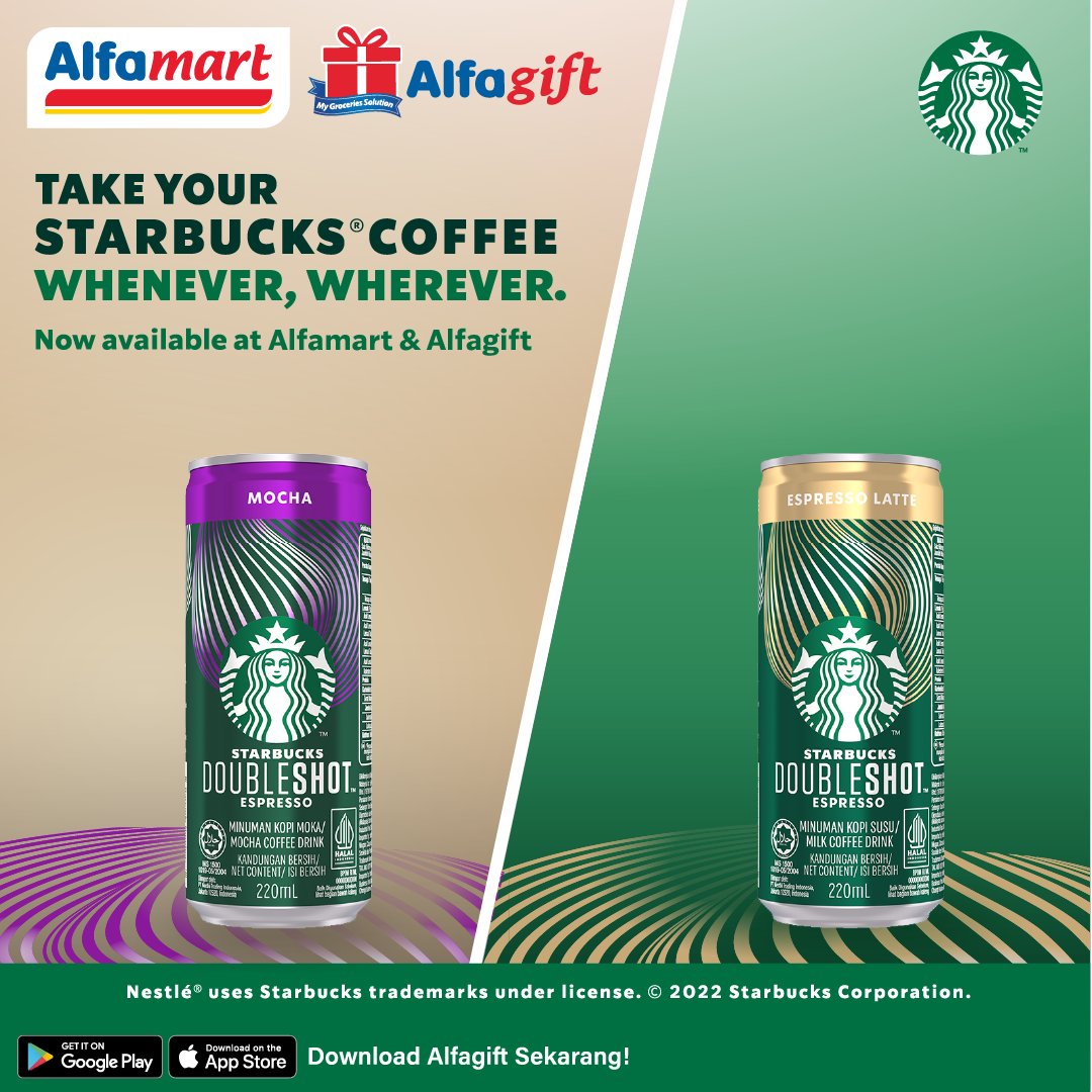 Promo ALFAMART NOW AVAILABLE! STARBUCK COFFEE CAN DOUBLE SHOT ESPRESSO - Harga mulai Rp. 14.900