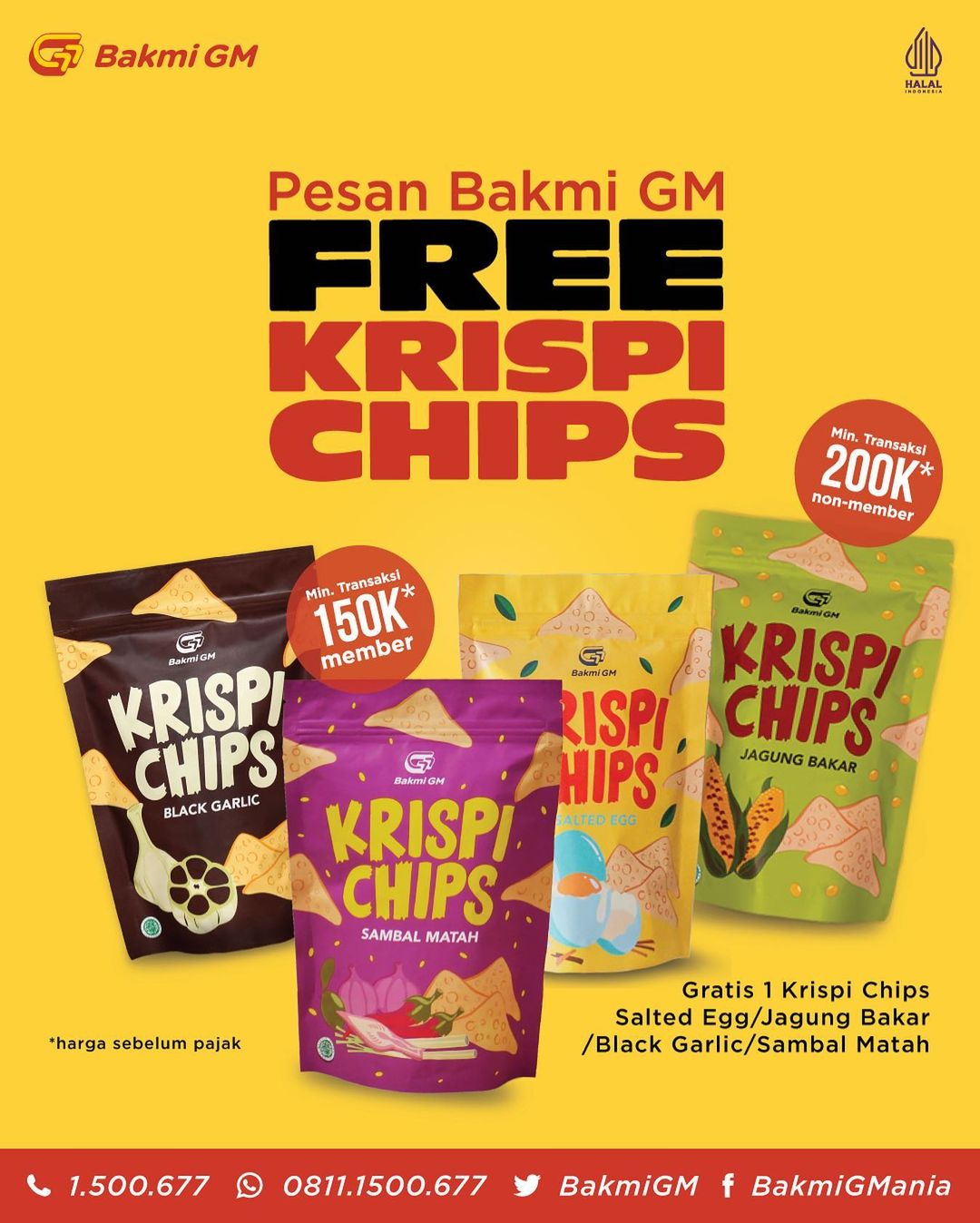 Promo BAKMI GM FREE Krispi Chips 