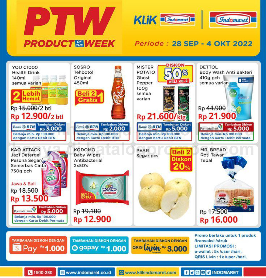 Promo PTW INDOMARET - PRODUCT of The Week periode 28 September - 04 Oktober 2022