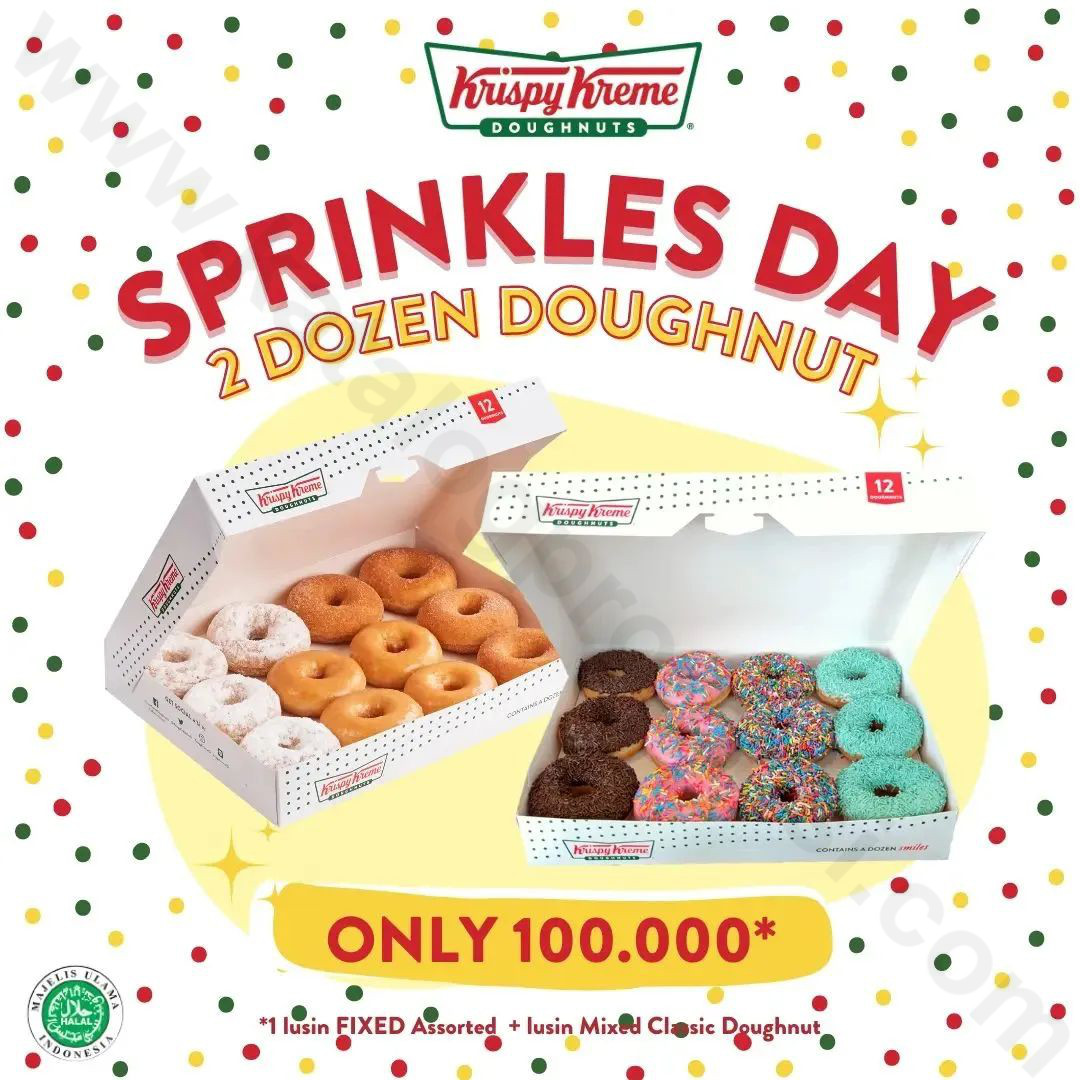 Promo KRISPY KREME Sprinkles Day – 2 Dozen Doughnut Cuma Rp 100.000 ...