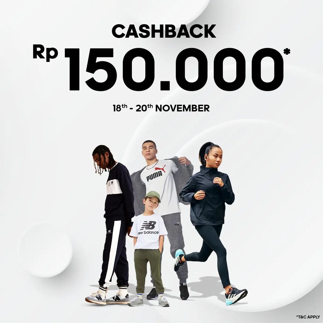SPORTS STATION Promo WEEKEND SPECIAL - Cashback hingga Rp100.000 berlaku tanggal 18-20 November 2022