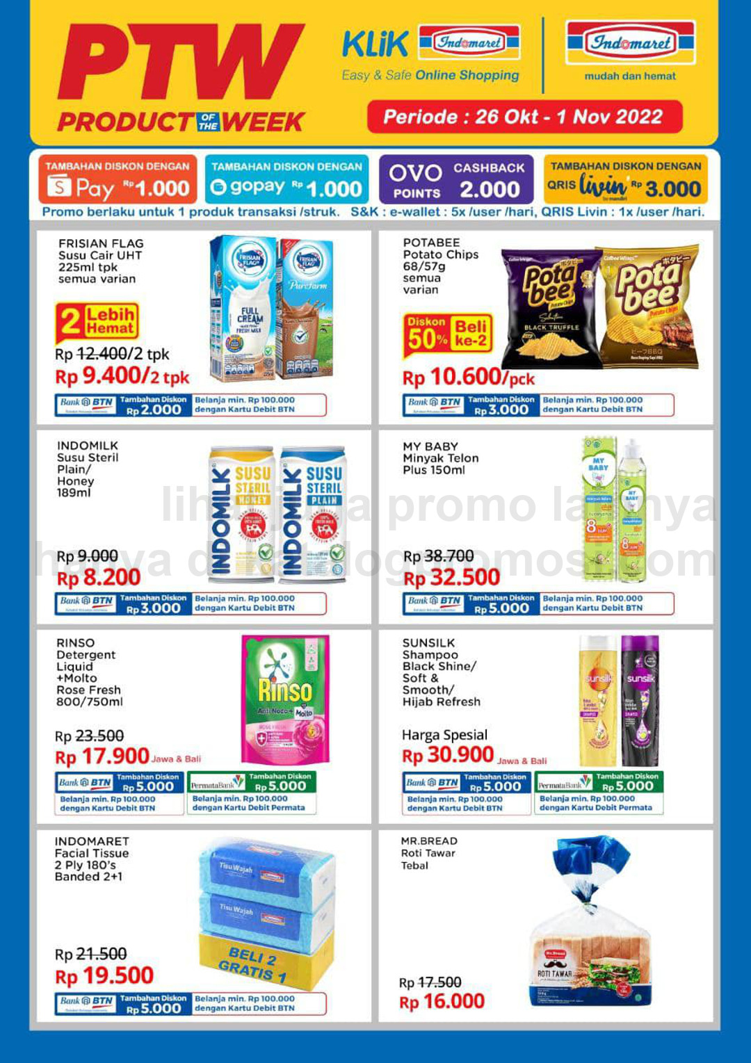 Promo PTW INDOMARET – PRODUCT of The Week periode 26 Oktober – 01 November 2022