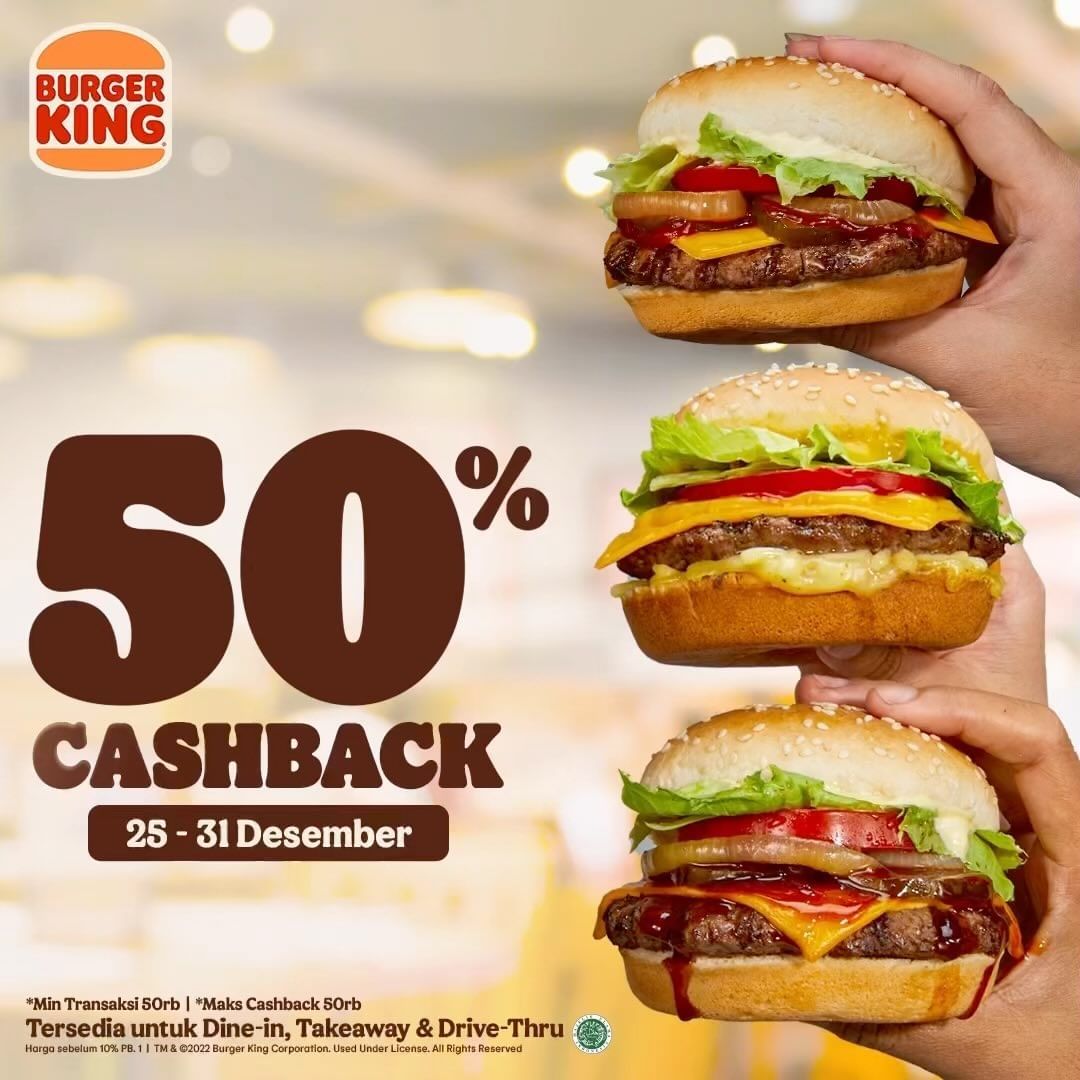 Promo BURGER KING GOPAY PAYDAY – Cashback 50% dengan GOPAY