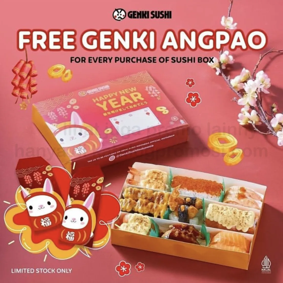 Promo GENKI SUSHI Get Free Angpao for every purchase of Sushi Box