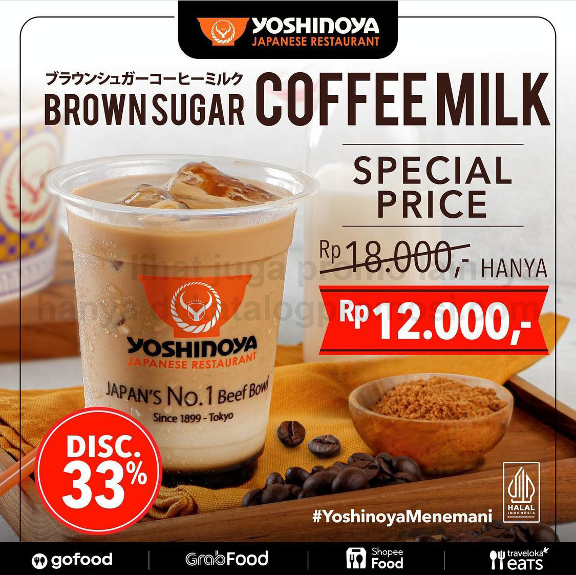 Promo YOSHINOYA Harga Spesial Brown Sugar Coffee Milk cuma Rp. 12RIBU