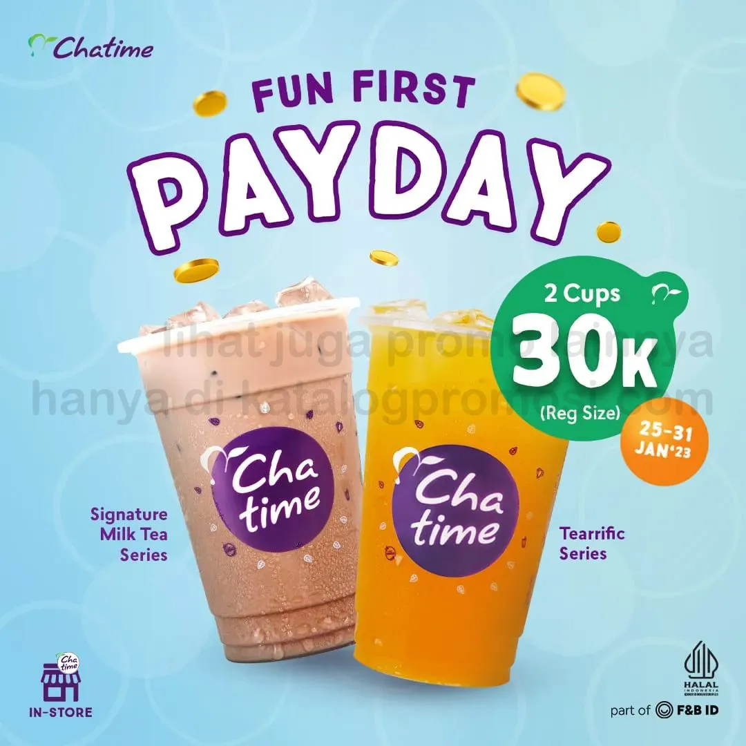 Promo CHATIME Payday - 2 cups cuma 30RIBU