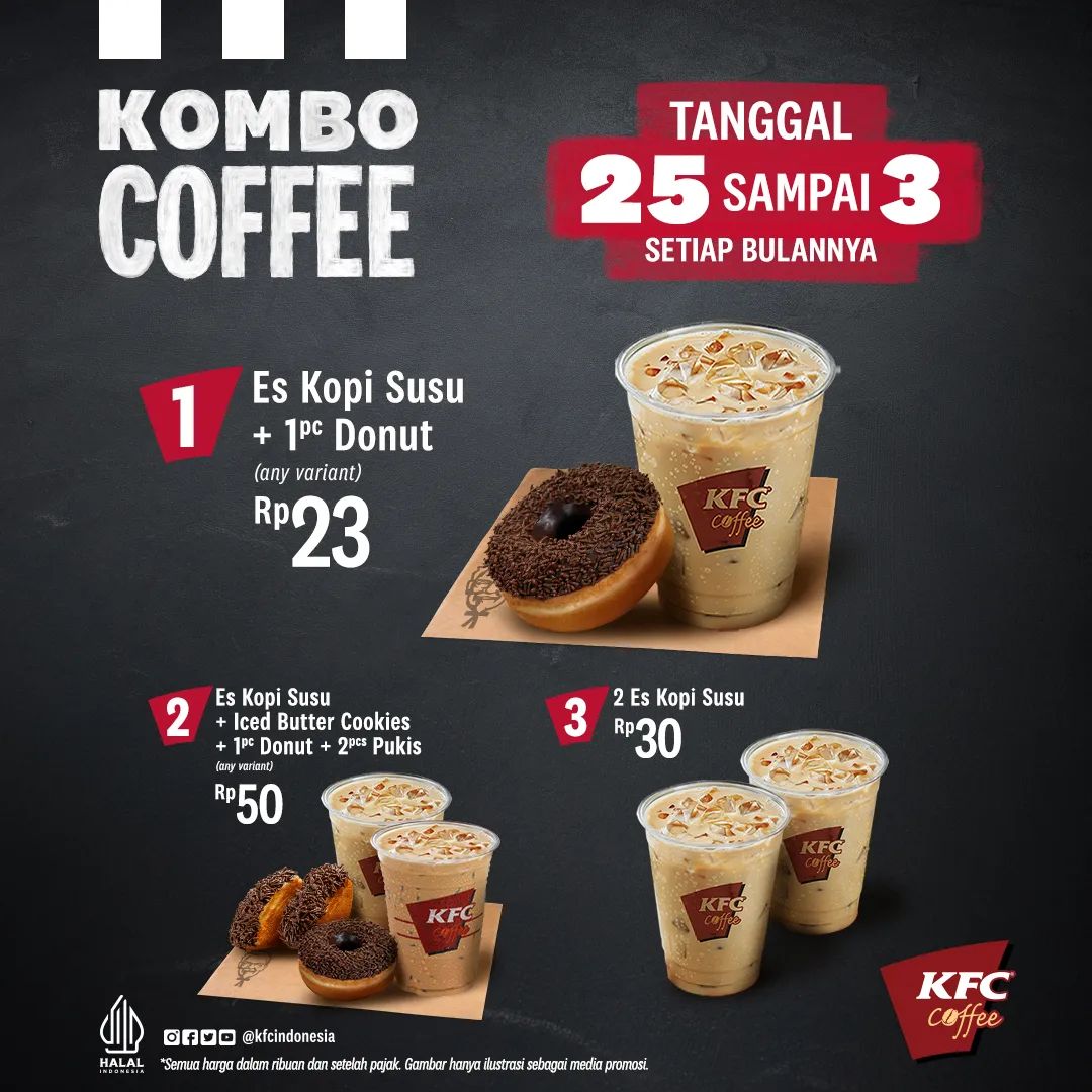 PROMO KFC COMBO COFFEE - HARGA SPESIAL mulai 23RIBUAN  BERLAKU mulai tanggal 26 Januari - 03 Februari 2023