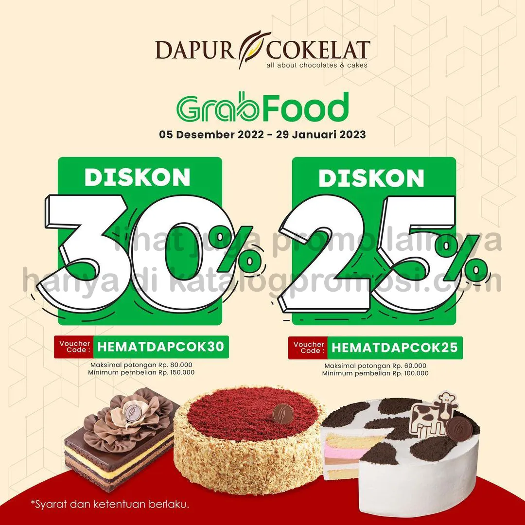 Promo DAPUR COKELAT DISKON hingga 30% khusus pemesanan via GRABFOOD