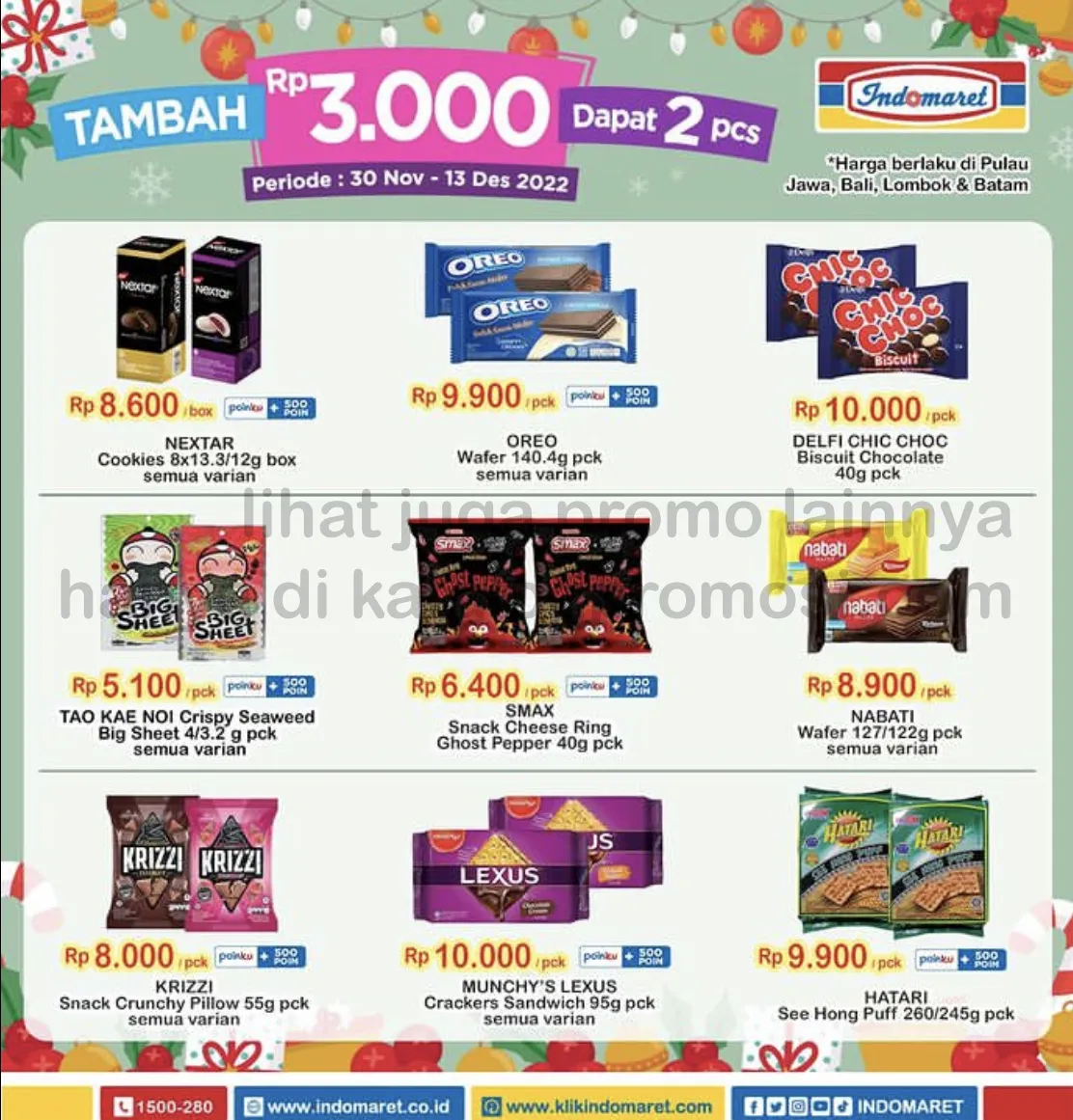 Promo INDOMARET SNACK FAIR - TAMBAH Rp3.000 DAPAT 2 PCS