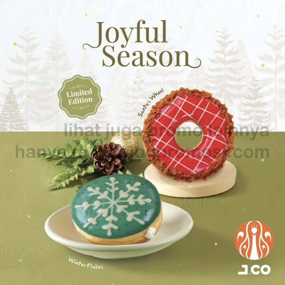 BARU! Linited Edition Santa's Wheel donut and Winterflakes Dontus dari JCO