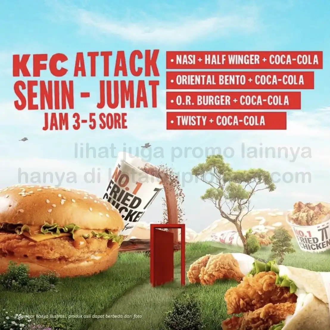 Promo KFC ATTACK mulai Rp. 18.182 per menu