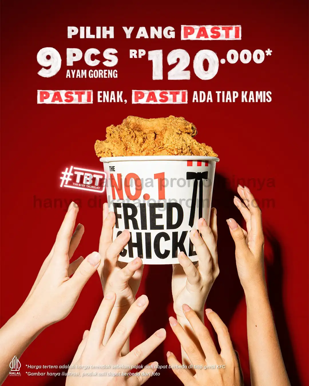 Promo KFC TBT / THE BEST THURSDAY cuma Rp. 120.000