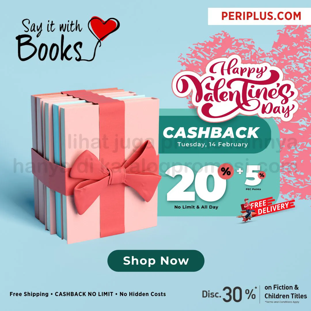 Promo PERIPLUS Happy Valentine's Day - Cashback 20% + 5% + Disc. 30% off