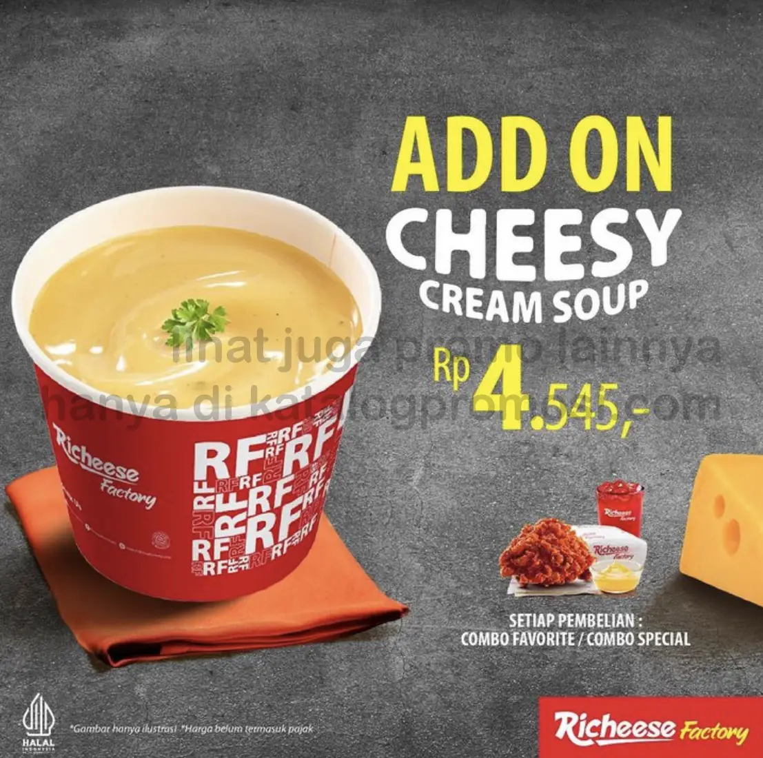 Promo RICHEESE FACTORY ADD ON Cheesy Cream Soup hanya Rp. 4.545