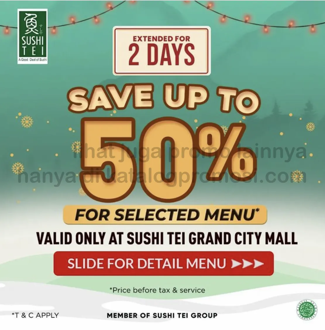 Promo Sushi Tei Grand City Mall HEMAT hingga 50% untuk menu pilihan