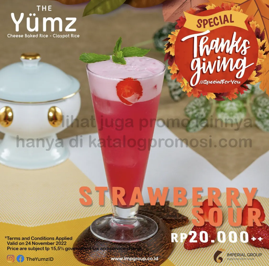 Promo THE YUMZ Thanks Giving Day - Harga Spesial Strawberry Sour cuma Rp. 20RIBU