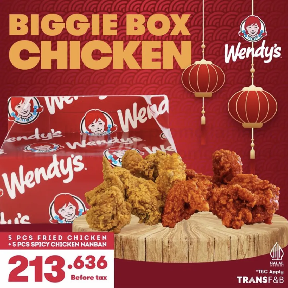 Promo WENDYS Biggie Box Chicken with 5pcs Spicy Chicken Nanban + 5pcs Fried Chicken