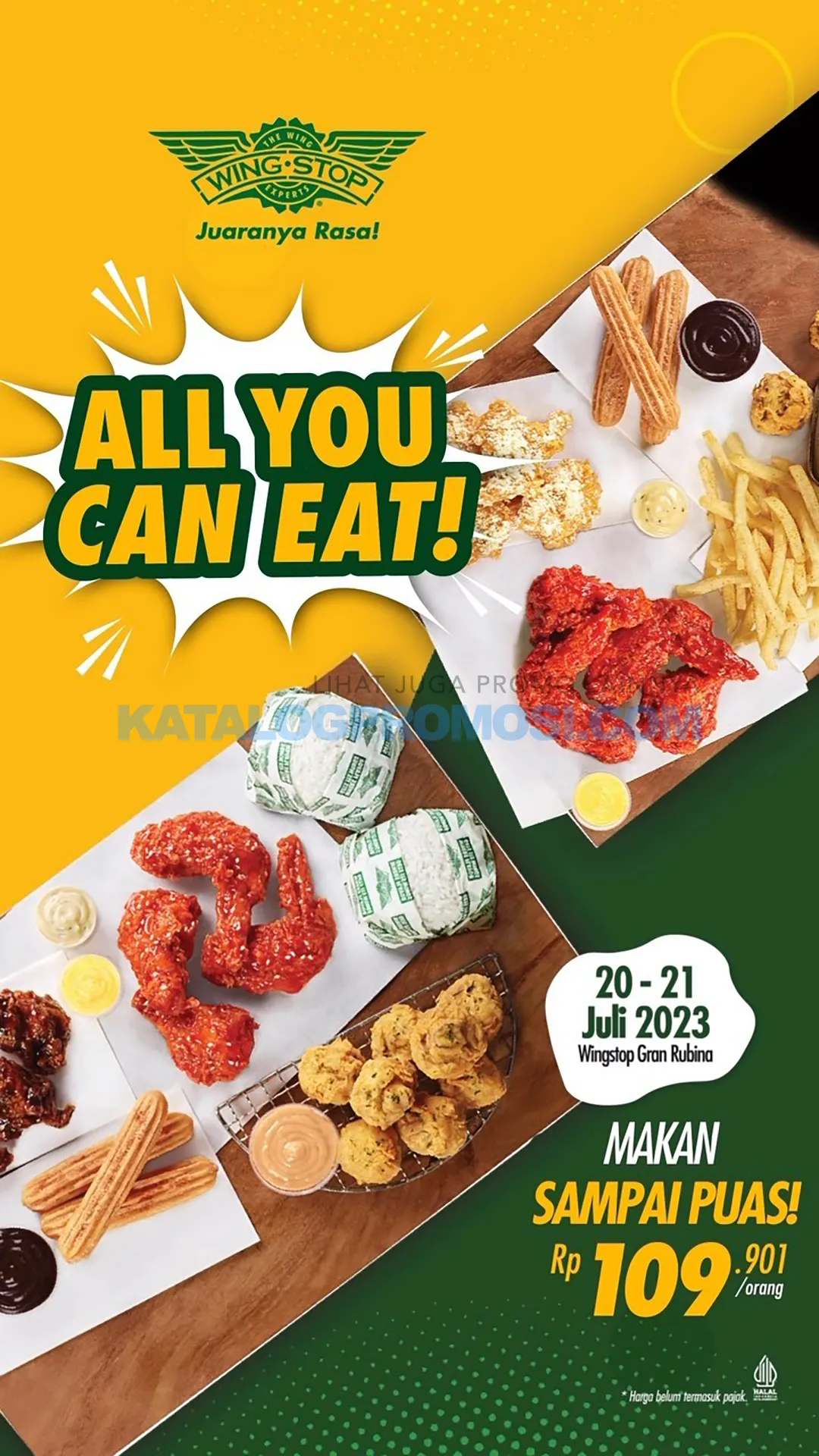 Promo WINGSTOP ALL YOU CAN EAT - MAKAN SAMPAI PUAS cuma Rp. 109.091