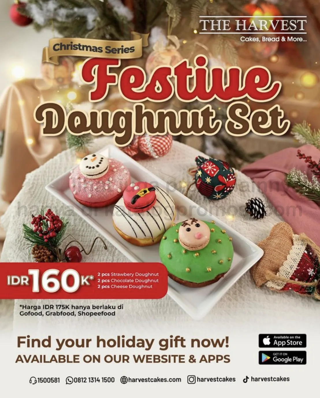 Promo THE HARVEST Festive Doughnut Set harga spesial Rp. 160.000