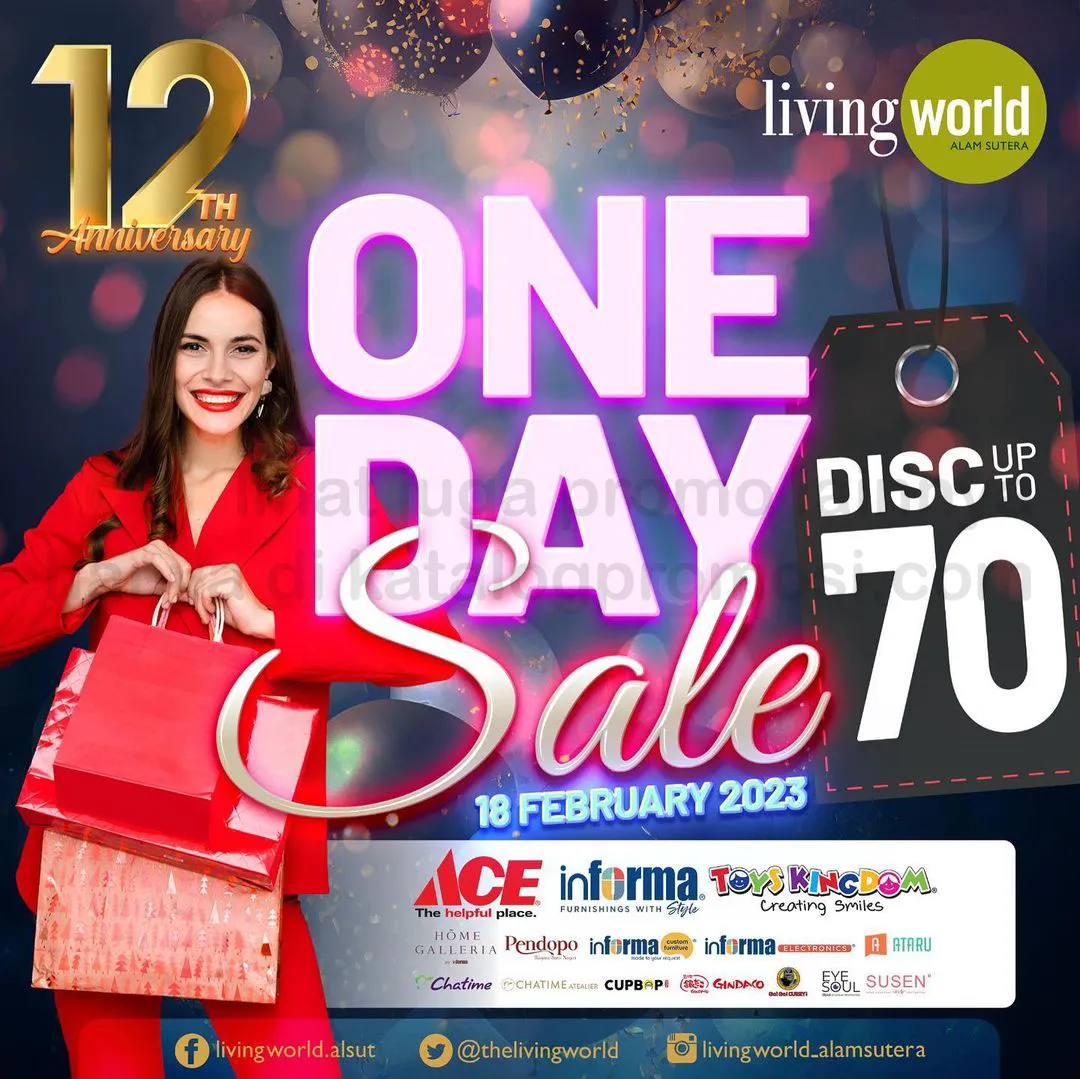 Promo 12th Anniversary Living World Alam Sutera - ONE DAY SALE up to 70% off