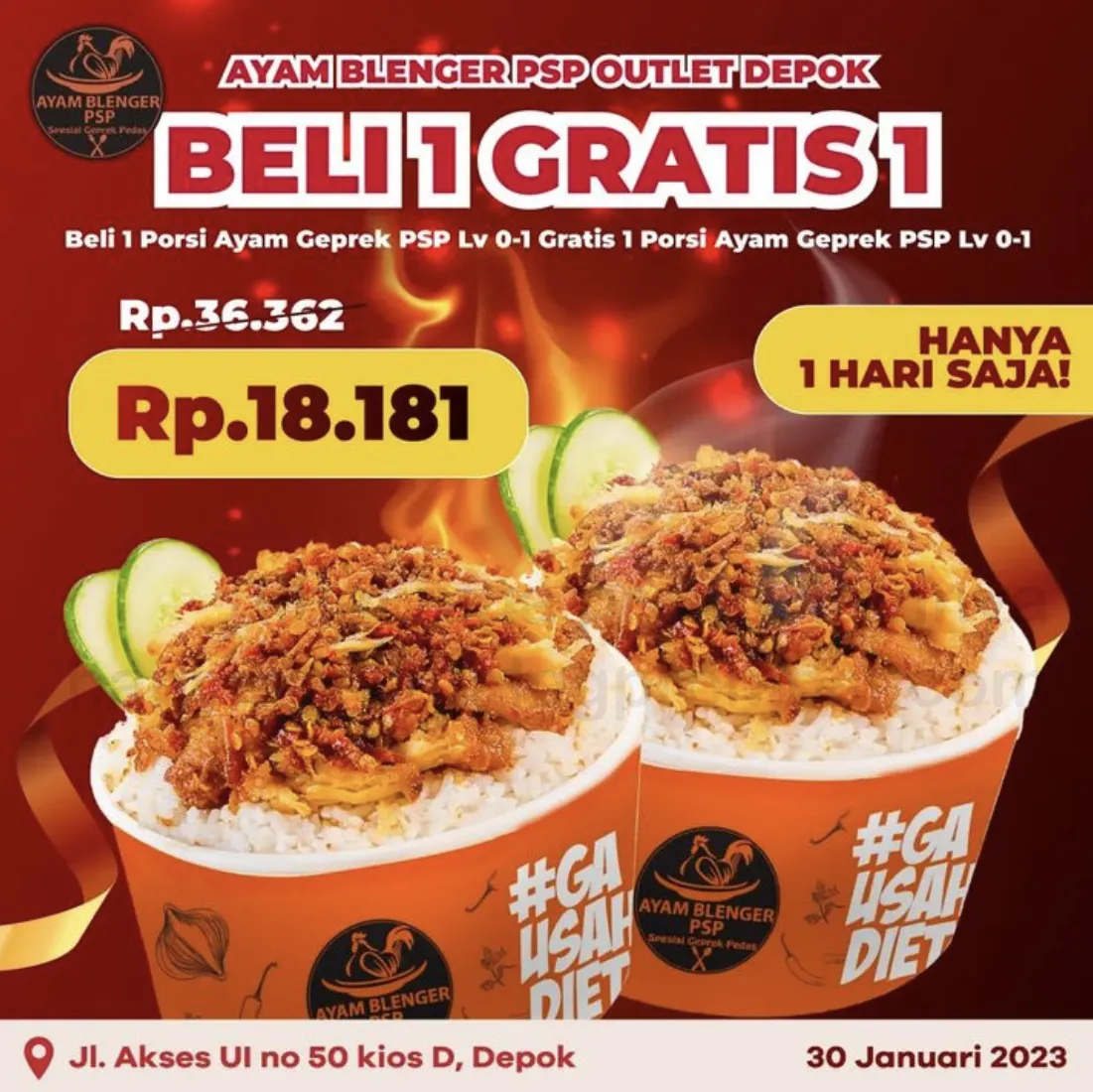 Promo Opening Ayam Blenger PSP Depok - BELI 1 GRATIS 1*