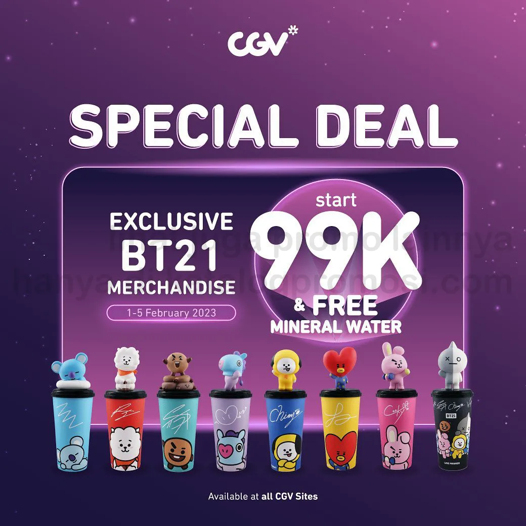 Promo CGV CINEMA Special Deal BT21 Exclusive Merchandise mulai dari Rp. 99RIBU aja