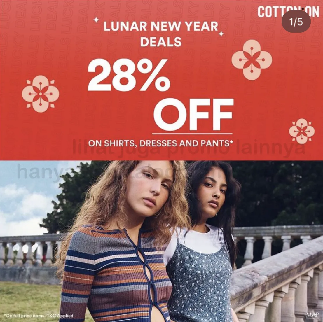 Promo COTTON ON Lunar New Year Deals - DISCOUNT 28% on Shirts / Dresses / Pants