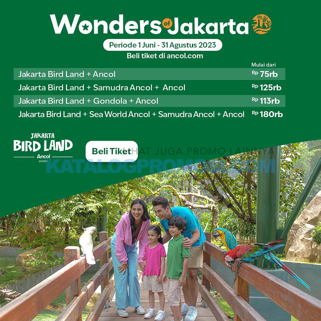 Promo JAKARTA BIRD LAND ANCOL - HARGA SPESIAL TIKET MASUK dan PAKET BUNDLING JUNI 2023