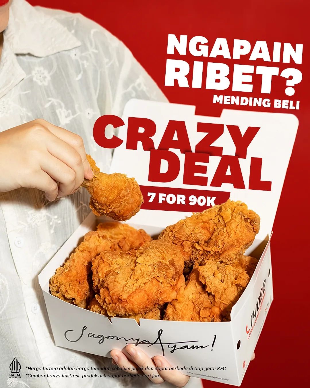 Promo KFC CRAZY DEAL - Harga Spesial Paket 7 Potong Ayam hanya Rp. 90.000*