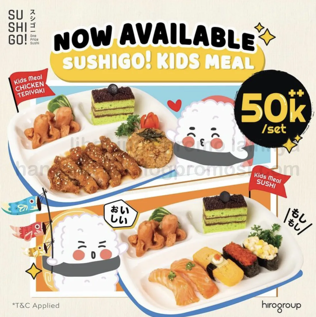 Promo SUSHI GO! KIDS MEAL hanya Rp. 50.000++ PER SET