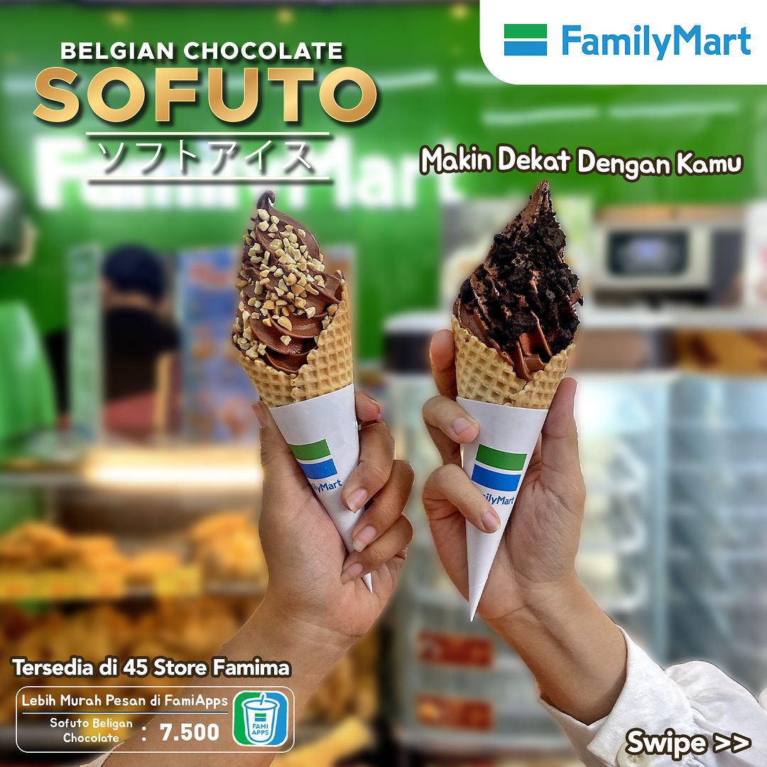 FamilyMart SOFUTO Belgian Chocolate Ice Cream kini hadir di 45 outlet - harganya masih Rp. 8.000