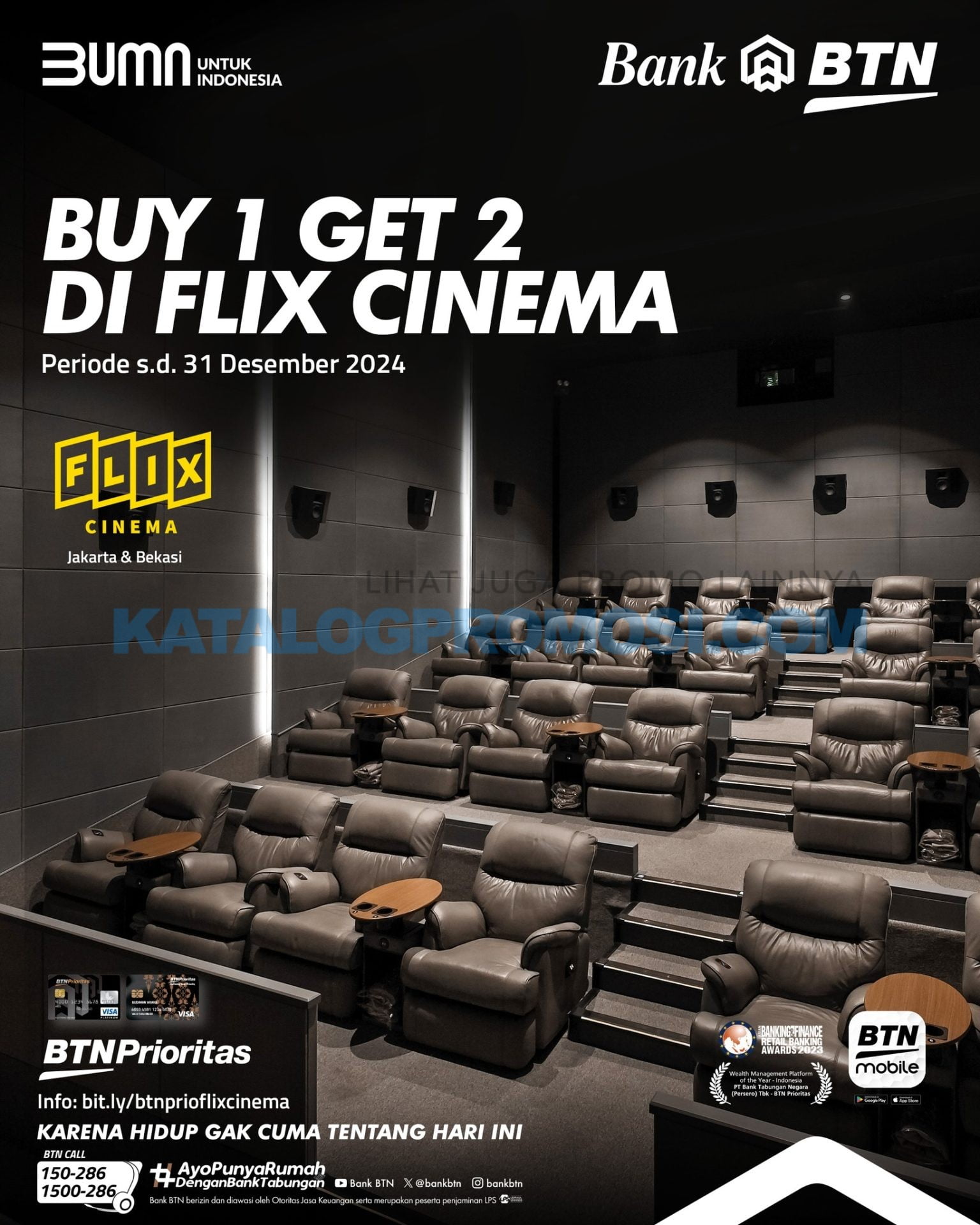 Promo FLIX CINEMA BUY 1 GET 1 FREE PAKAI BTN PRIORITAS!
