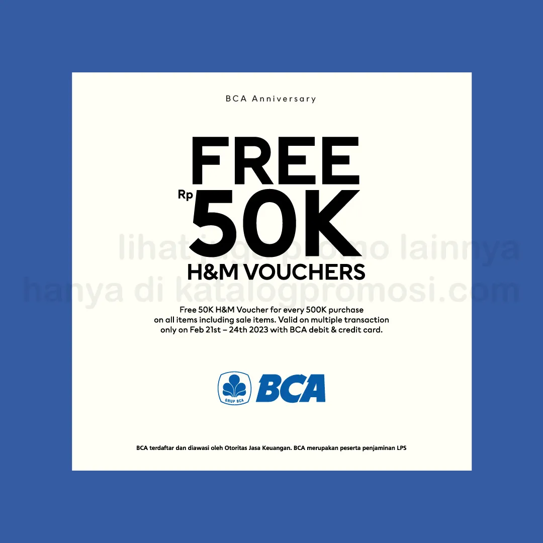 Promo H&M HUT BCA 66 - GRATIS VOUCHER Rp. 50.000