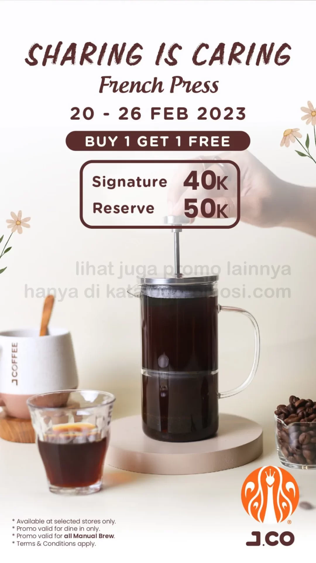 Promo JCO BUY ONE GET ONE FREE untuk setiap pembelian kopi dengan metode SYPHON
