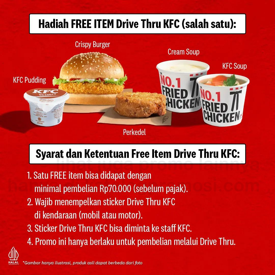 Promo KFC DRIVE THRU - PASANG STICKER GRATIS 1 MENU