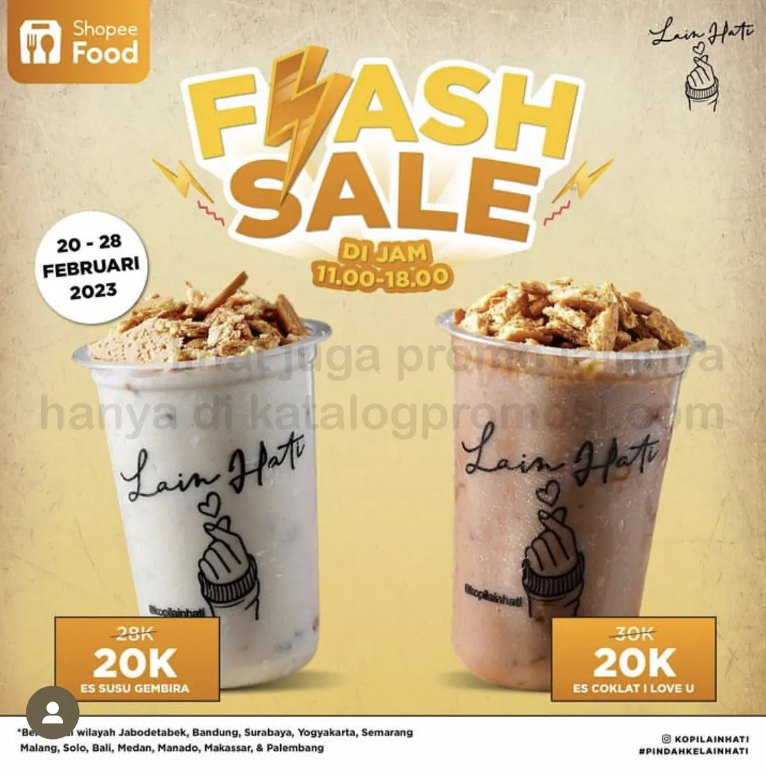 Promo KOPI LAIN HATI SHOPEEFOOD FLASH SALE! Harga Spesial untuk Es Susu Gembira dan Es Coklat 