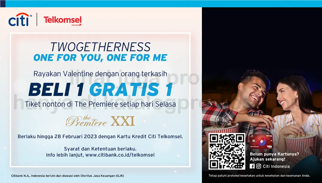 Promo CINEMA XXI Beli 1 Gratis 1 Tiket di The Premiere dengan Kartu Kredit Citi Telkomsel